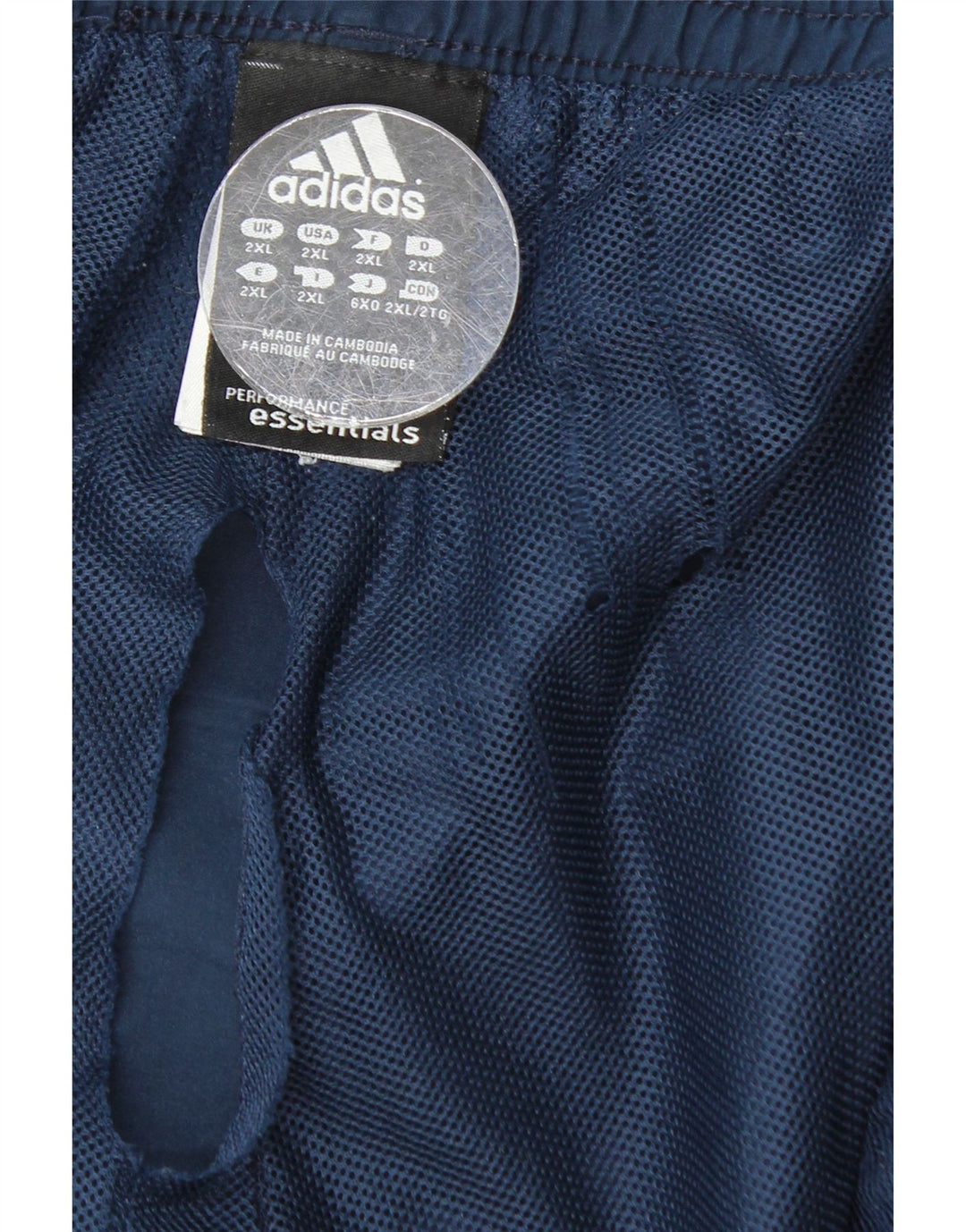 Pantaloncini sportivi da uomo Adidas 2XL poliestere blu navy