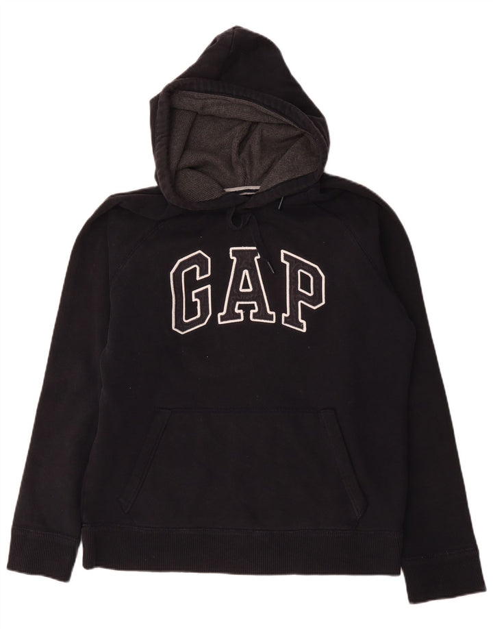 Felpa con cappuccio grafica da uomo Gap, cotone nero medio