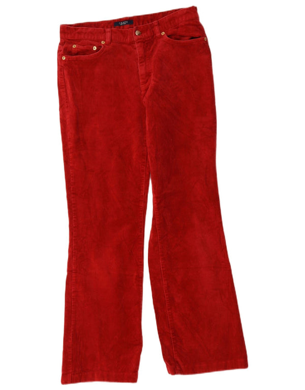 Pantaloni dritti in velluto a coste da donna Chaps US 4 Small W30 L28 Cotone rosso