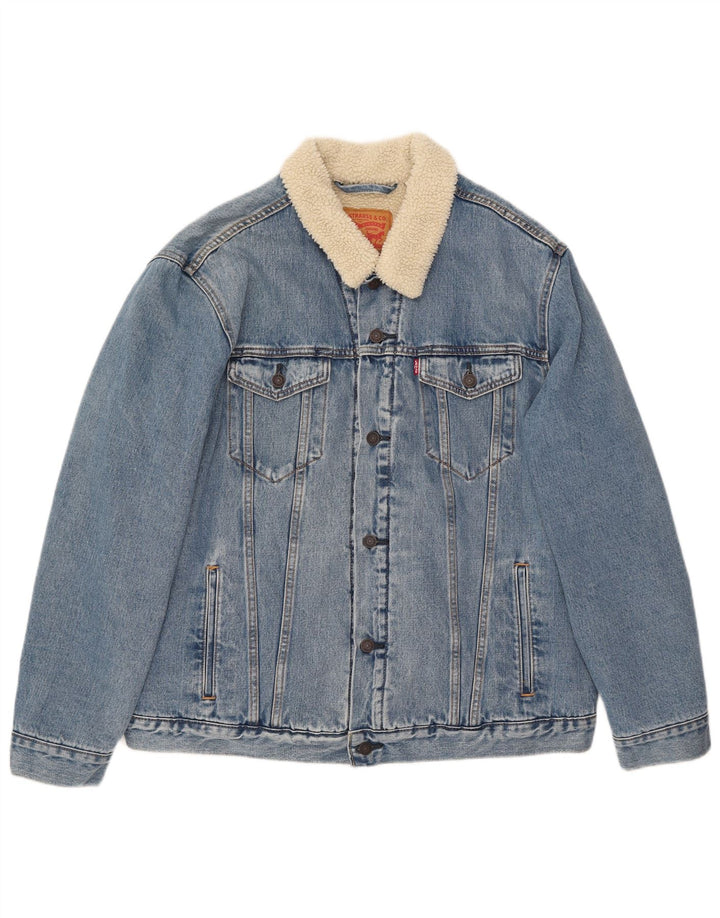 Levi's Giacca in denim Sherpa da uomo UK 44 2XL Cotone blu