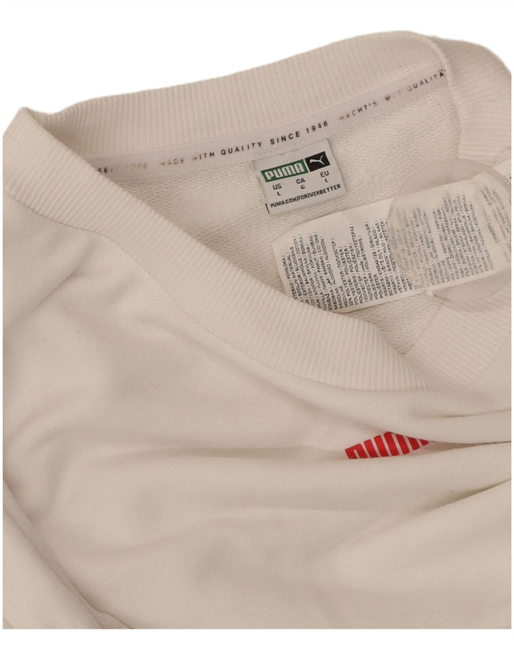 Felpa corta da donna PUMA UK 16 grande cotone mimetico bianco