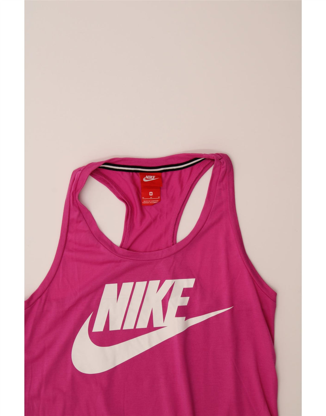 NIKE Womens Graphic Vest Top UK 12 Medium Pink Polyester Vintage Nike and Second-Hand Nike from Messina Hembry 