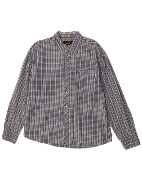 Camicia da uomo Wrangler 2XL in cotone a quadri blu