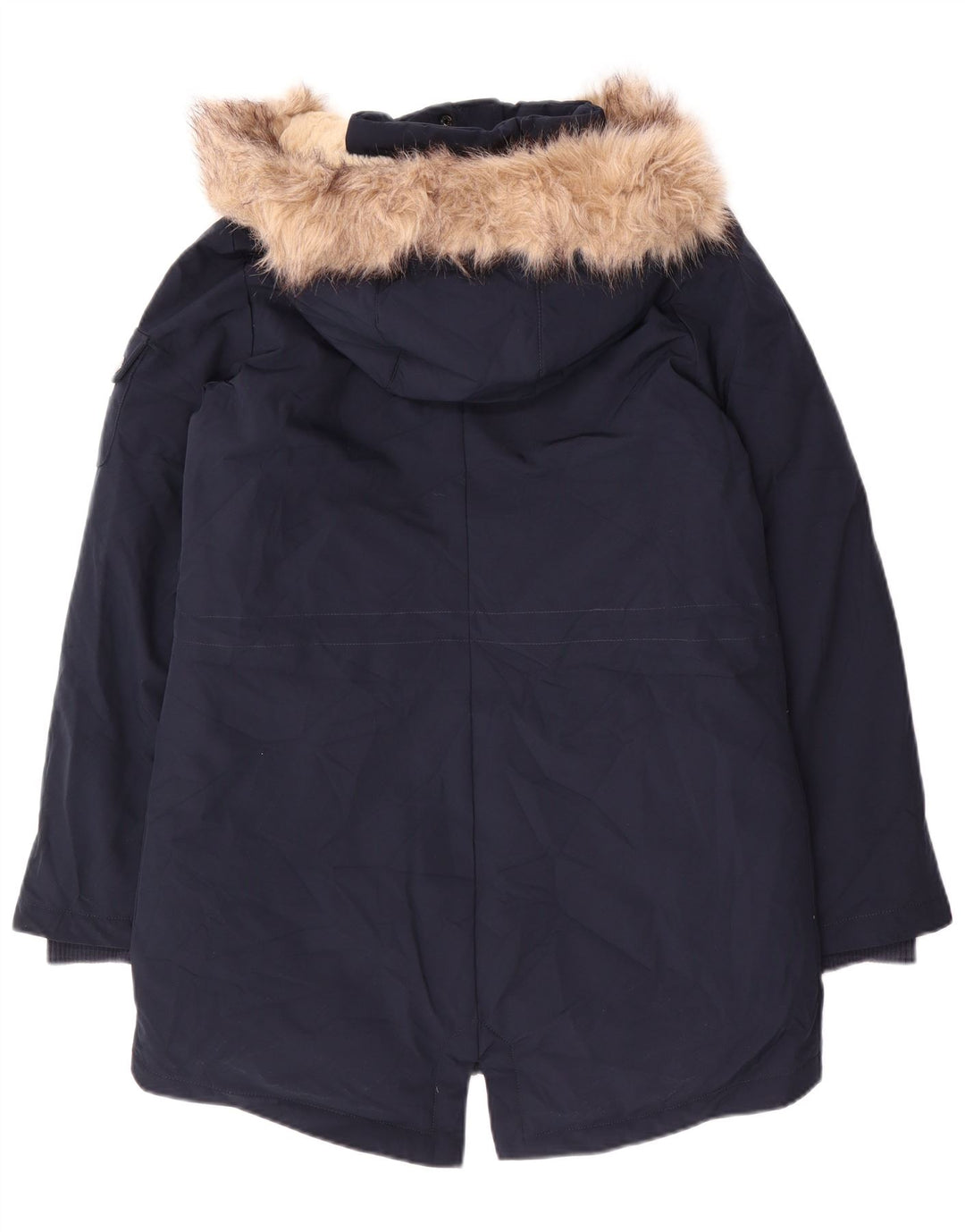 Giacca Parka con cappuccio da donna Ralph Lauren UK 10 Small Poliestere blu navy