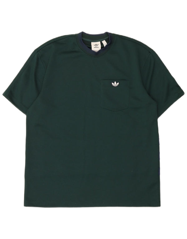 T-shirt da uomo Adidas Top in poliestere verde medio