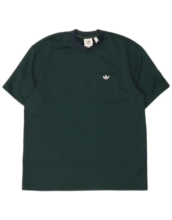 T-shirt da uomo Adidas Top in poliestere verde medio
