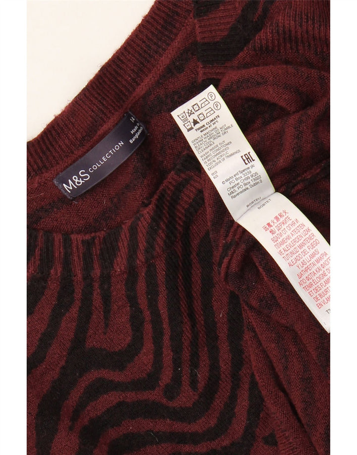 Maglione maglione con scollo a barca da donna Marks & Spencer UK 14 Bordeaux medio