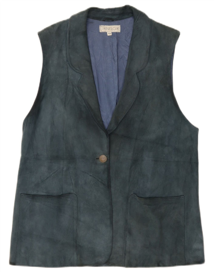 PENELOPE Gilet Donna in Pelle Scamosciata IT 44 Blu Medio