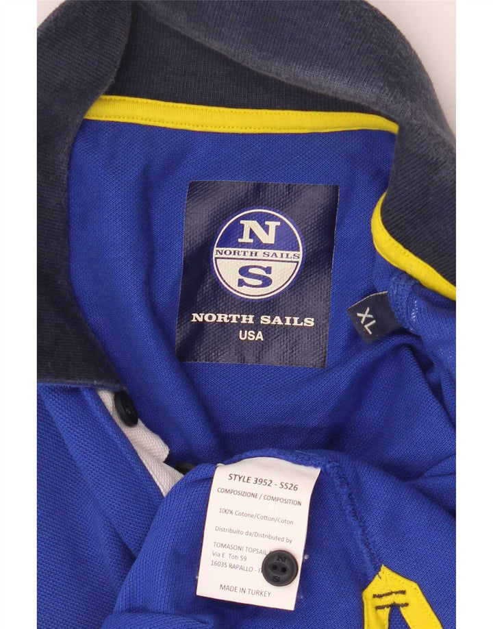 Polo grafica da uomo North Sails XL in cotone blu