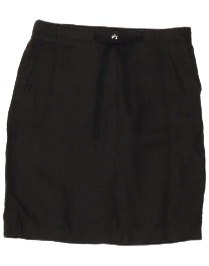 Gonna dritta da donna Marks & Spencer UK 12 media W32 lino nero