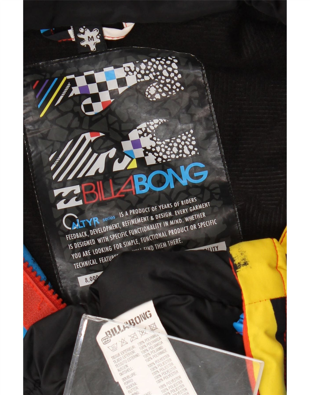 Giacca a vento con cappuccio da uomo Billabong UK 38 a righe multicolori medie