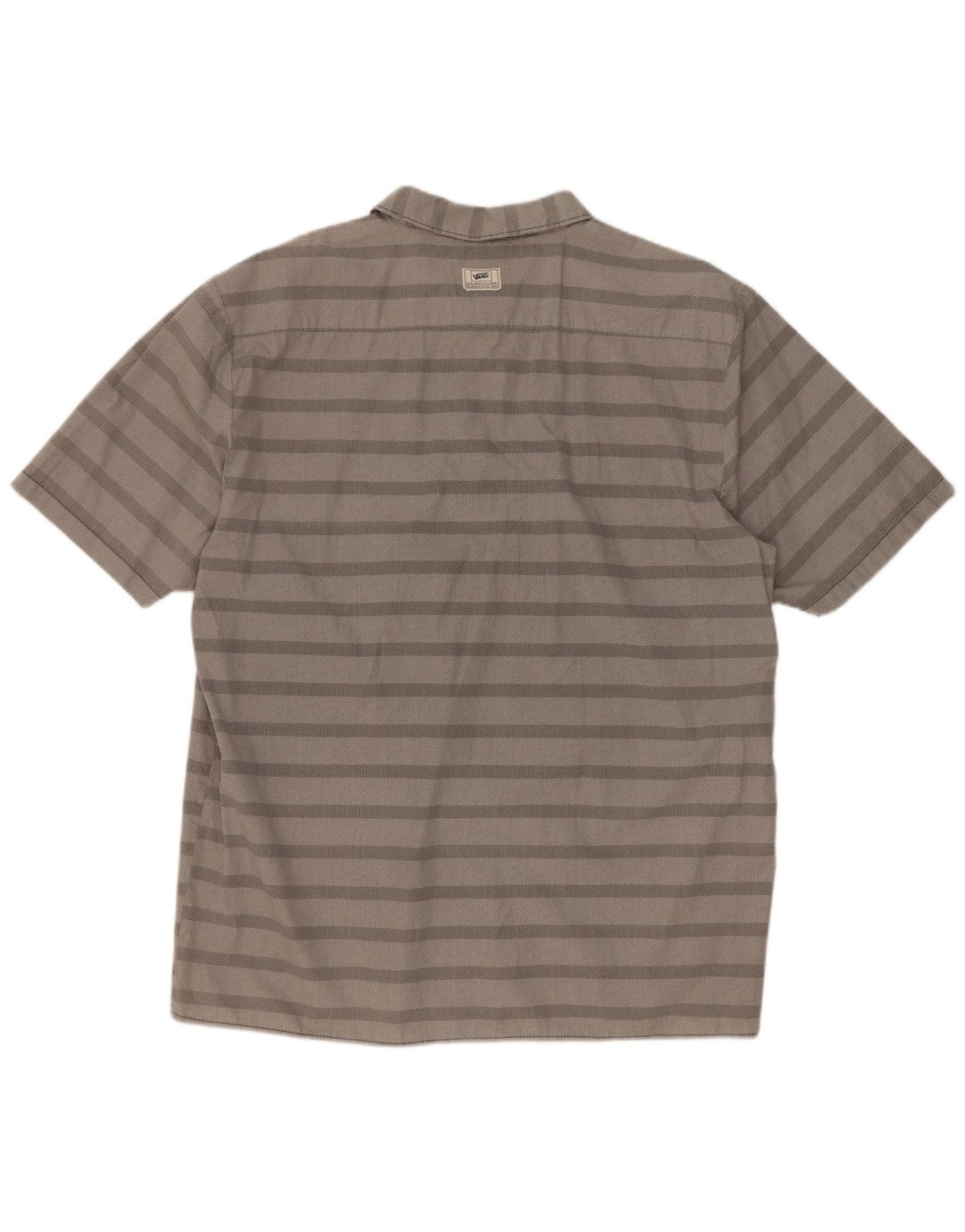 Camicia a maniche corte da uomo Vans XL in cotone a righe grigie