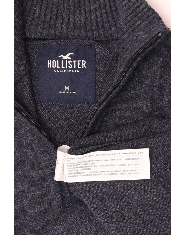 Maglione Hollister da uomo con zip e collo in cotone medio blu navy