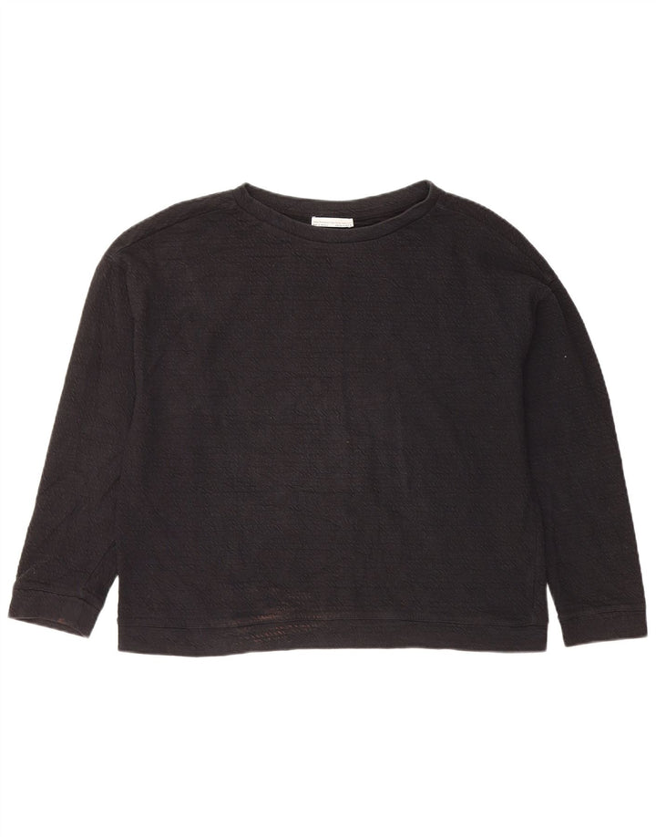 Felpa da donna Zara UK 14 cotone blu navy medio