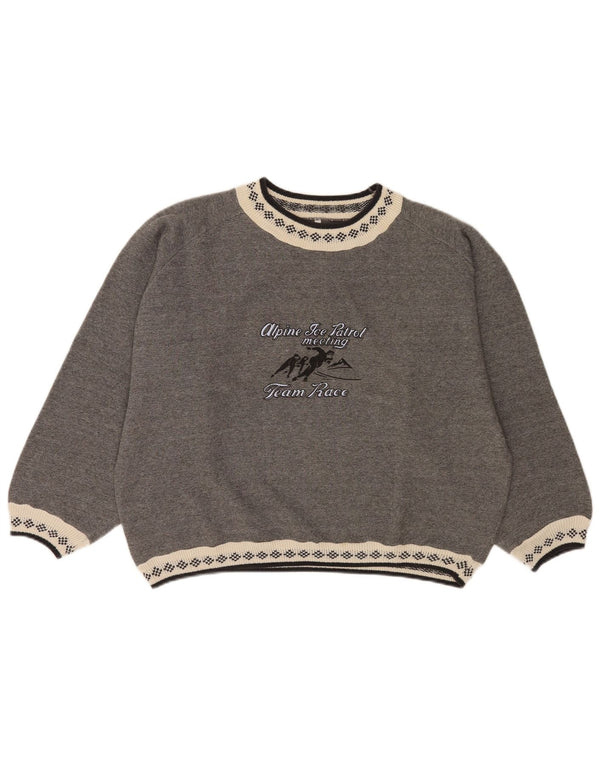 Felpa corta oversize da donna Meeting UK 16 grande grigio