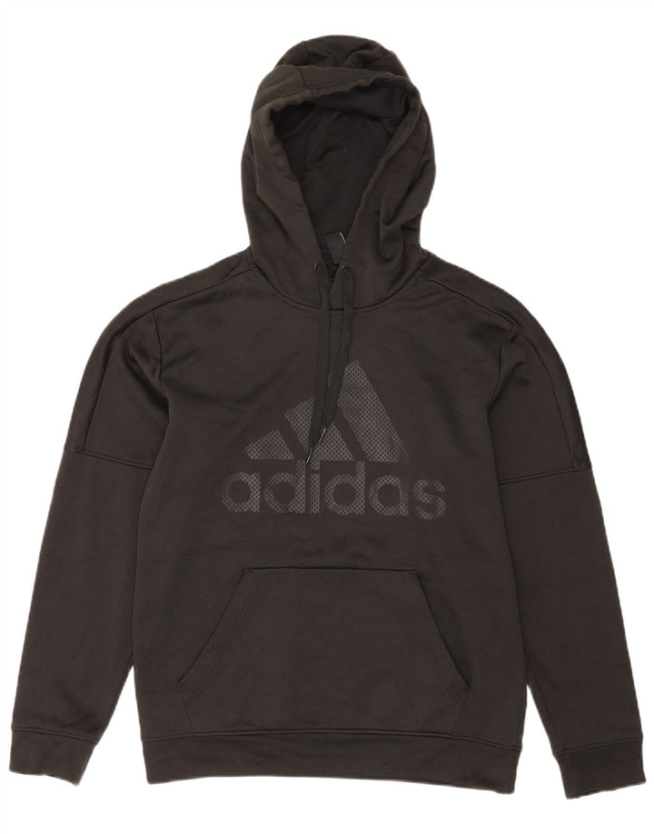 Felpa con cappuccio grafica da uomo Adidas, media, in poliestere nero