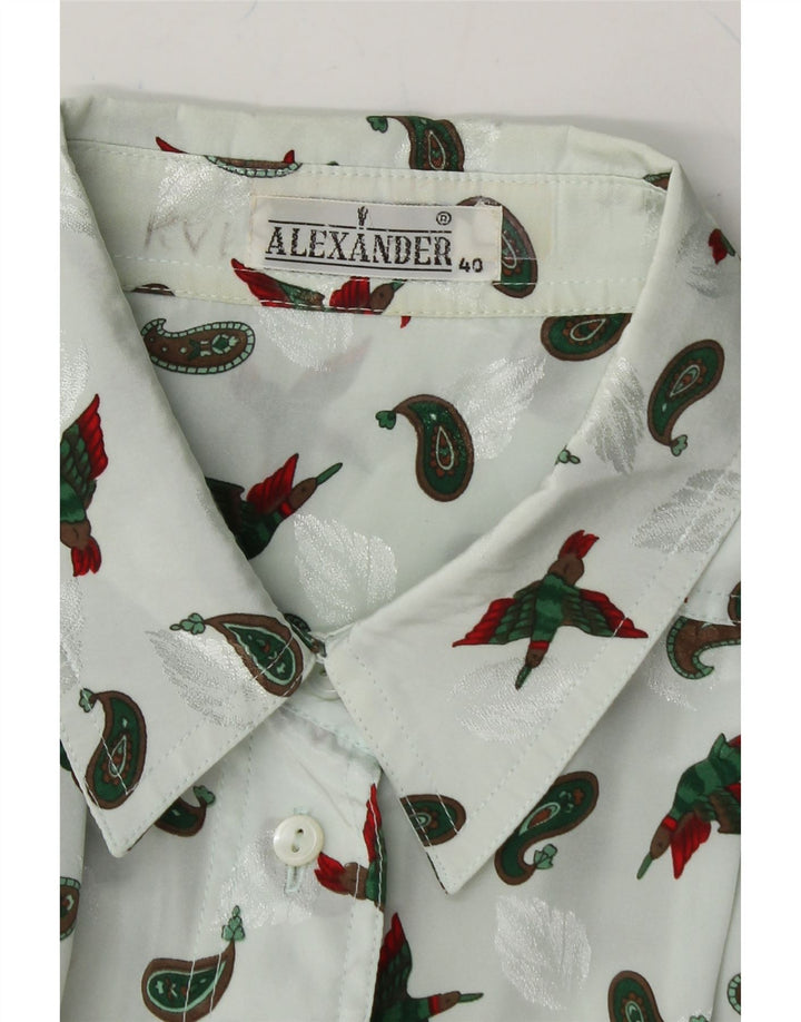 ALEXANDER Womens Oversized Shirt Blouse EU 40 Medium White Paisley Vintage Alexander and Second-Hand Alexander from Messina Hembry 