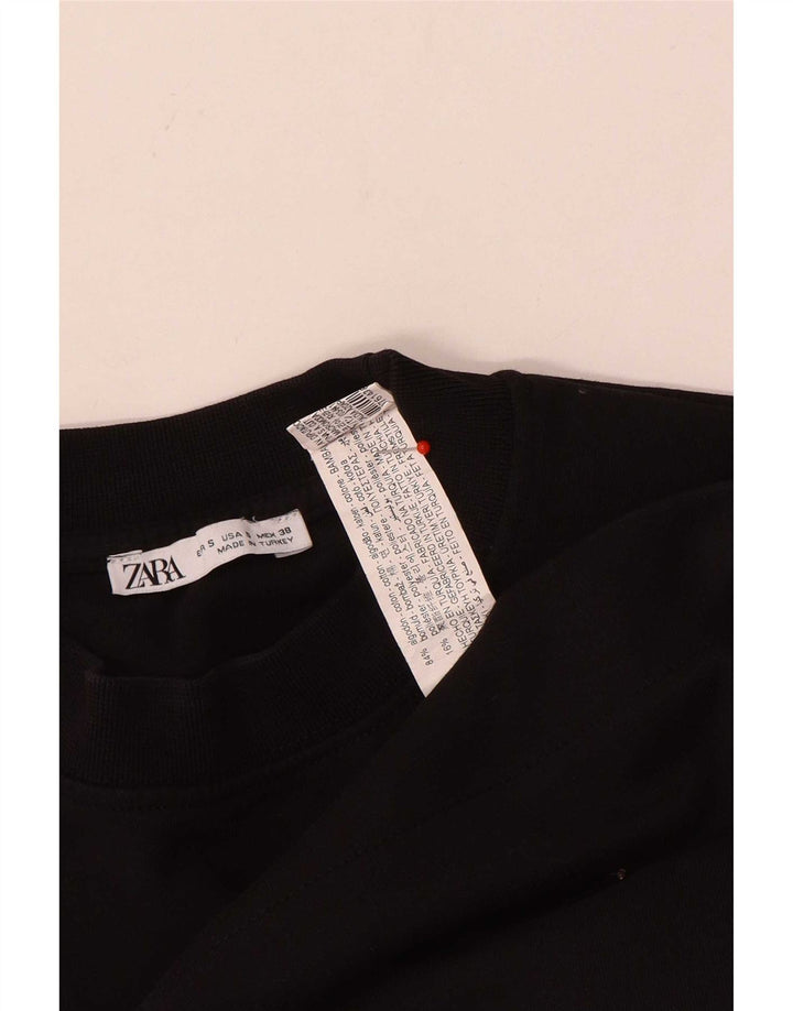 T-shirt Zara da uomo Top Small in cotone nero