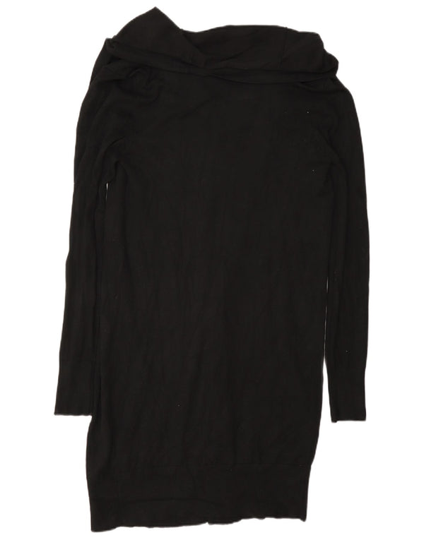 Maglione cardigan aperto lungo da donna Zara UK 12 viscosa nera media