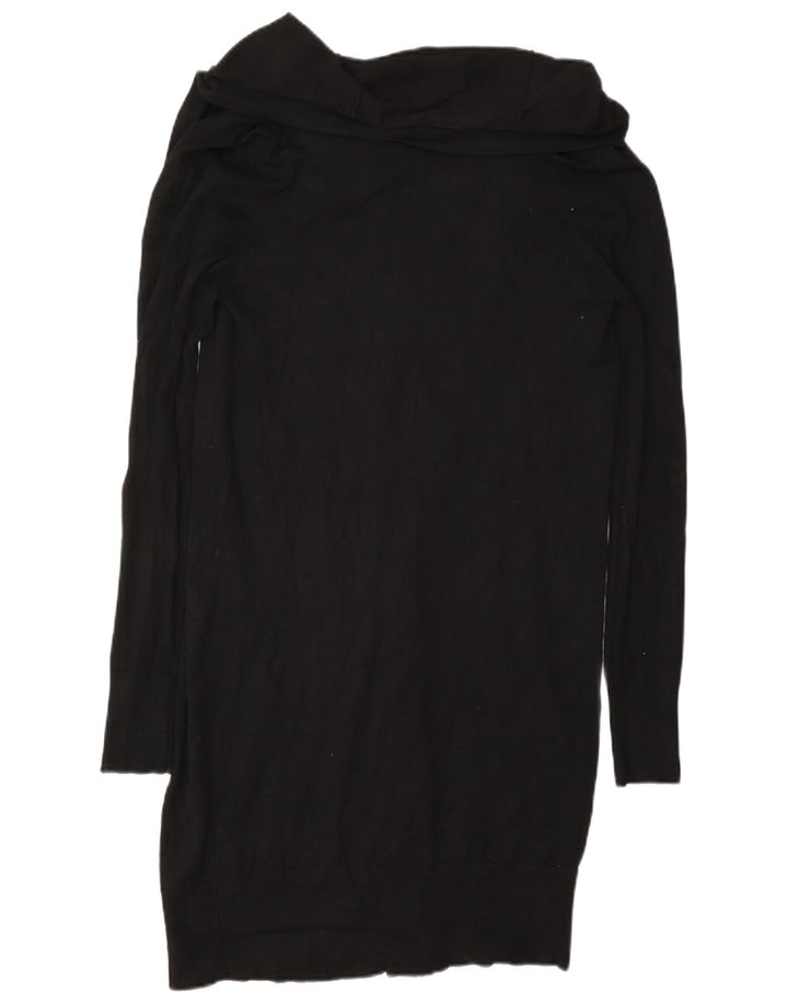 Maglione cardigan aperto lungo da donna Zara UK 12 viscosa nera media