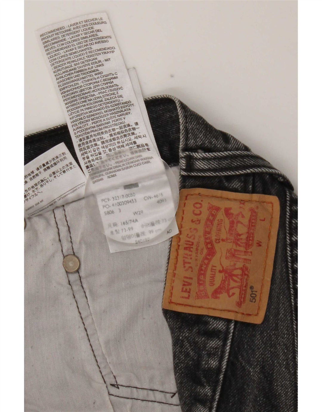 Pantaloncini di jeans Levi's 501 da donna W29 in cotone grigio medio