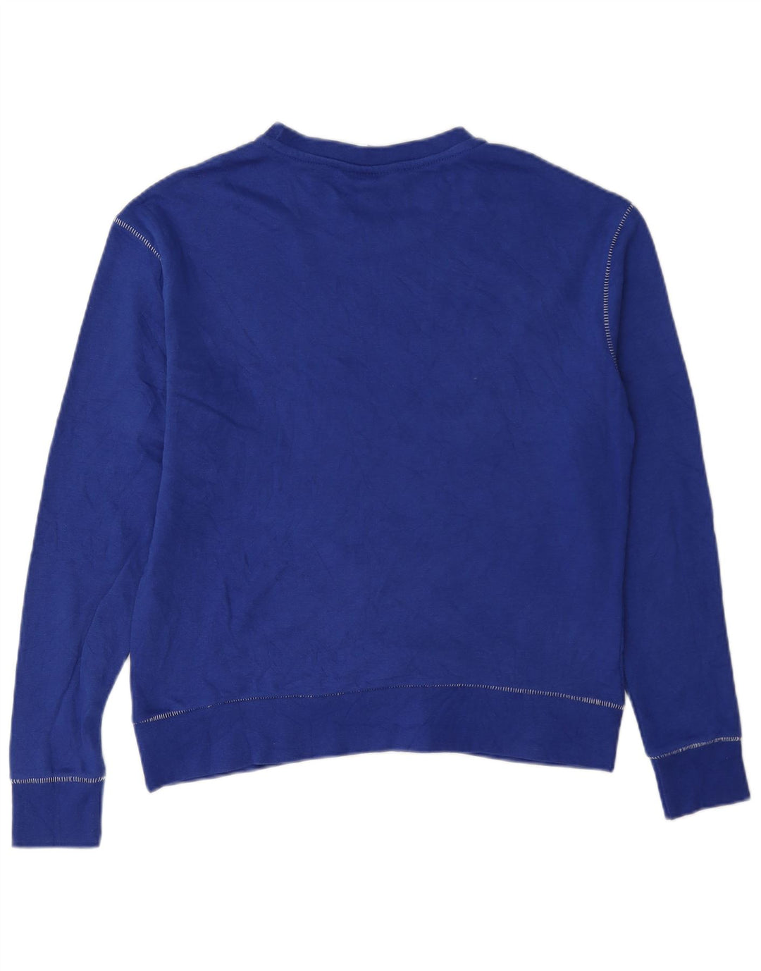 Felpa oversize con grafica da donna Champion, maglione UK 10, piccolo cotone blu