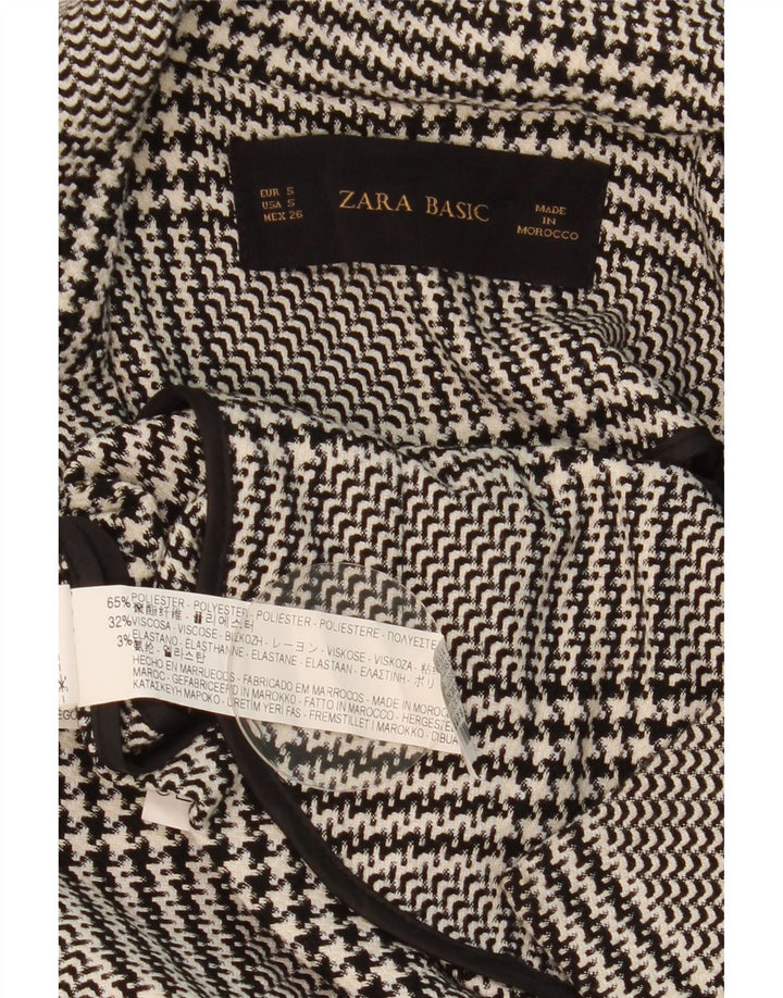 Giacca blazer oversize a 1 bottone da donna Zara UK 10 piccolo pied de poule nero