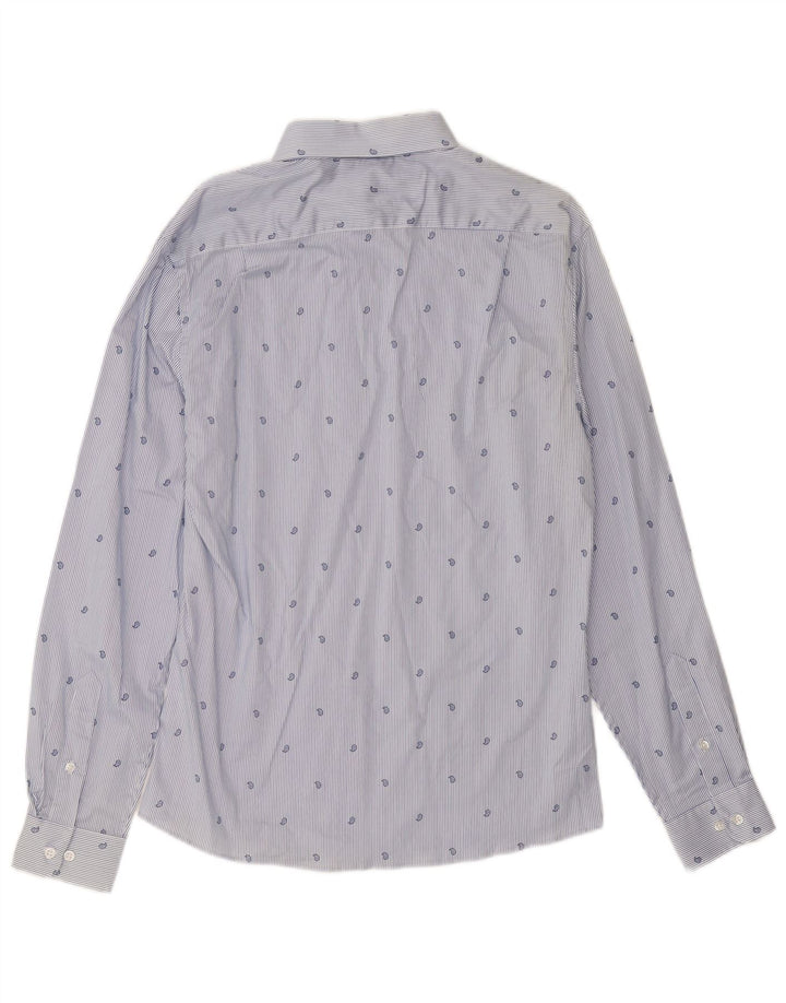 TOMMY HILFIGER Camicia elasticizzata da uomo taglia 15 1/2 gessato blu medio