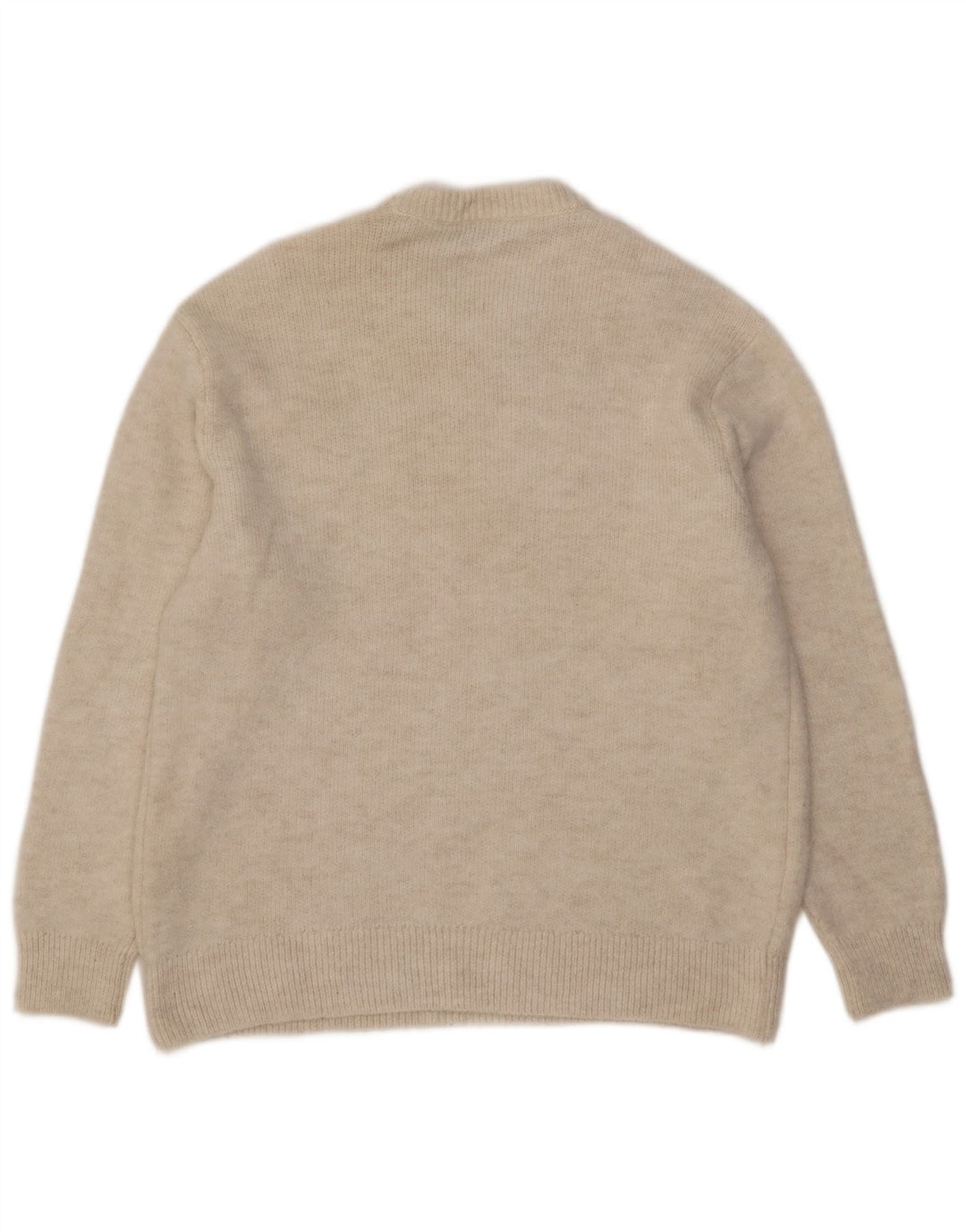 Maglione girocollo da uomo Zara, grande, in acrilico bianco sporco