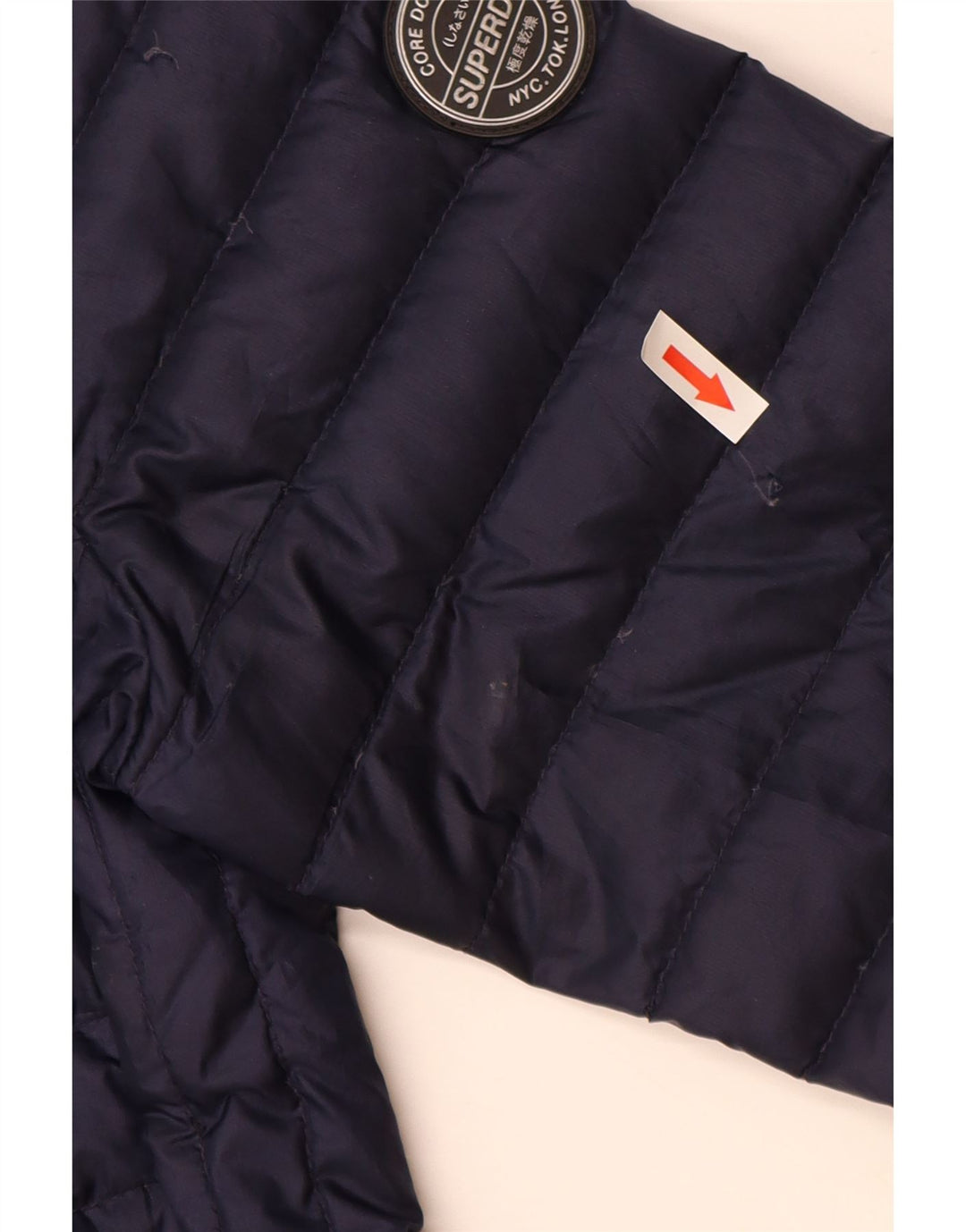 Giacca imbottita con cappuccio da donna Superdry UK 14 poliestere medio blu navy