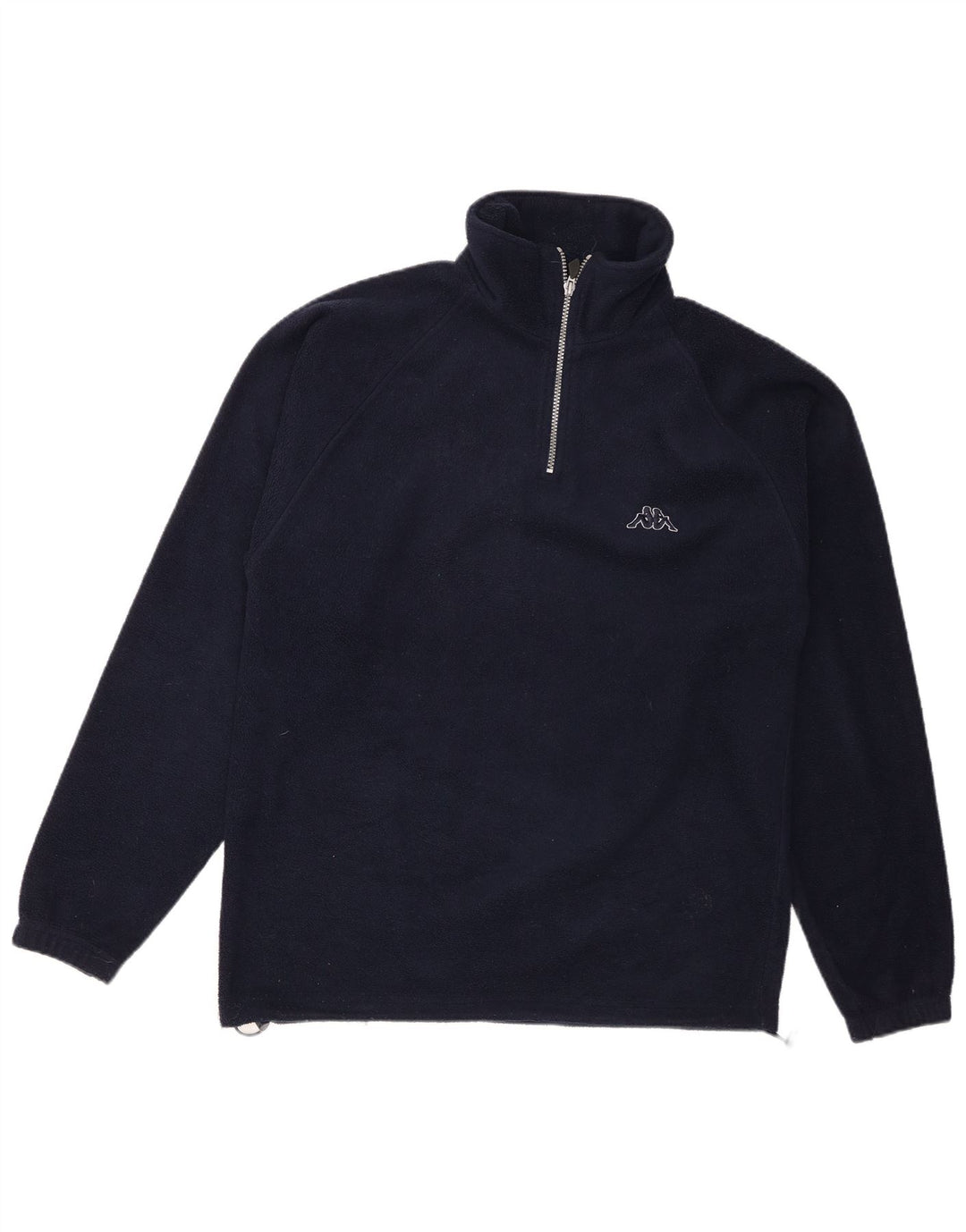 Maglione in pile da uomo Kappa con zip e collo medio in poliestere blu navy