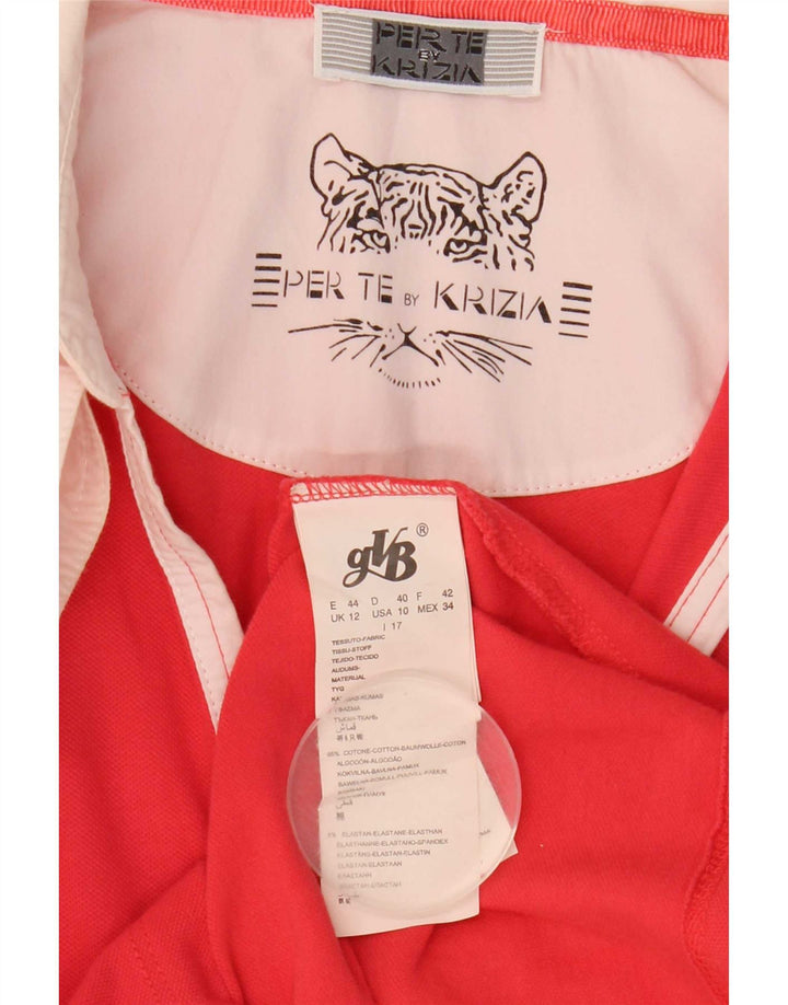 Perte by Krizia Camicetta da donna con maniche a 3/4 Top UK 12 Colore rosso medio