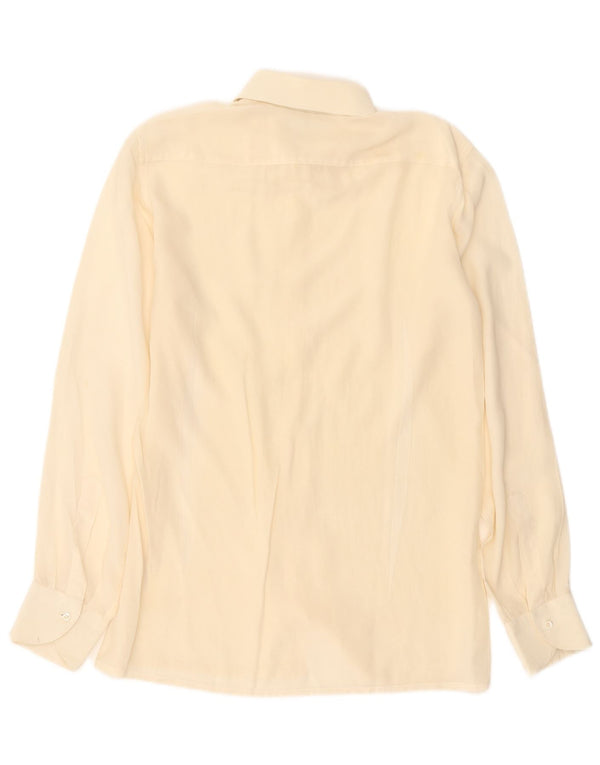 Camicia da uomo Pancaldi & B taglia 39 15 1/2 media seta bianco sporco