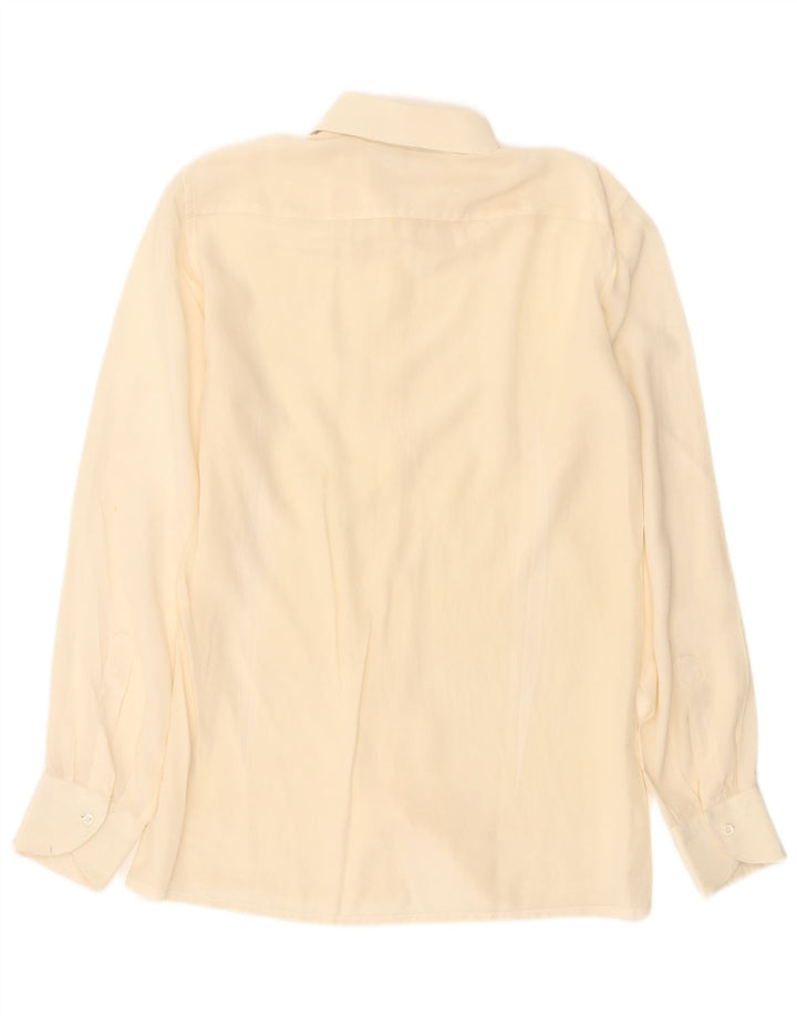 Camicia da uomo Pancaldi & B taglia 39 15 1/2 media seta bianco sporco