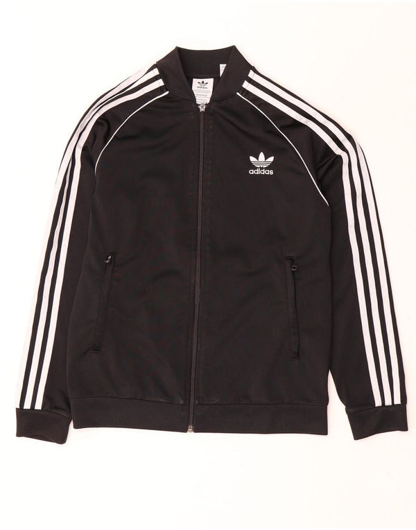 Giacca Top della tuta da ragazzo Adidas 12-13 anni in poliestere nero