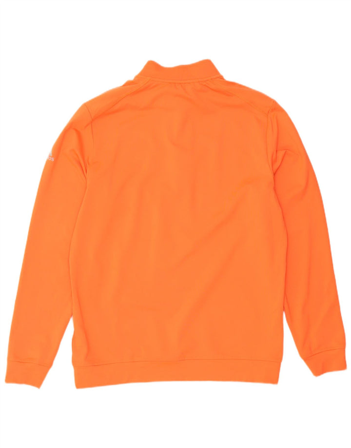 Felpa Adidas da uomo con collo con zip, maglione, poliestere arancione medio