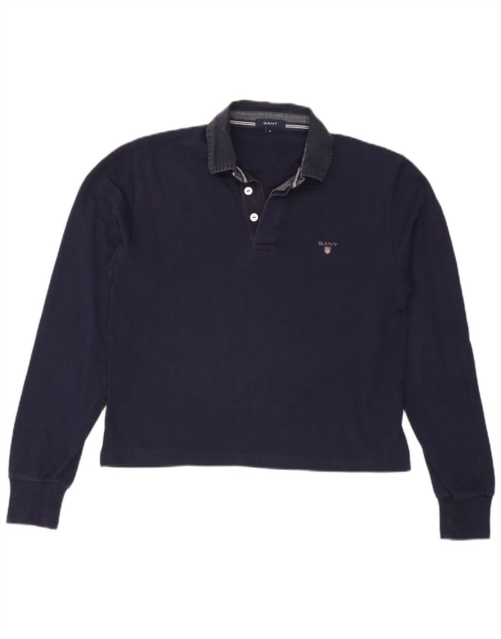 Polo oversize a maniche lunghe da donna GANT UK 14 medio blu navy