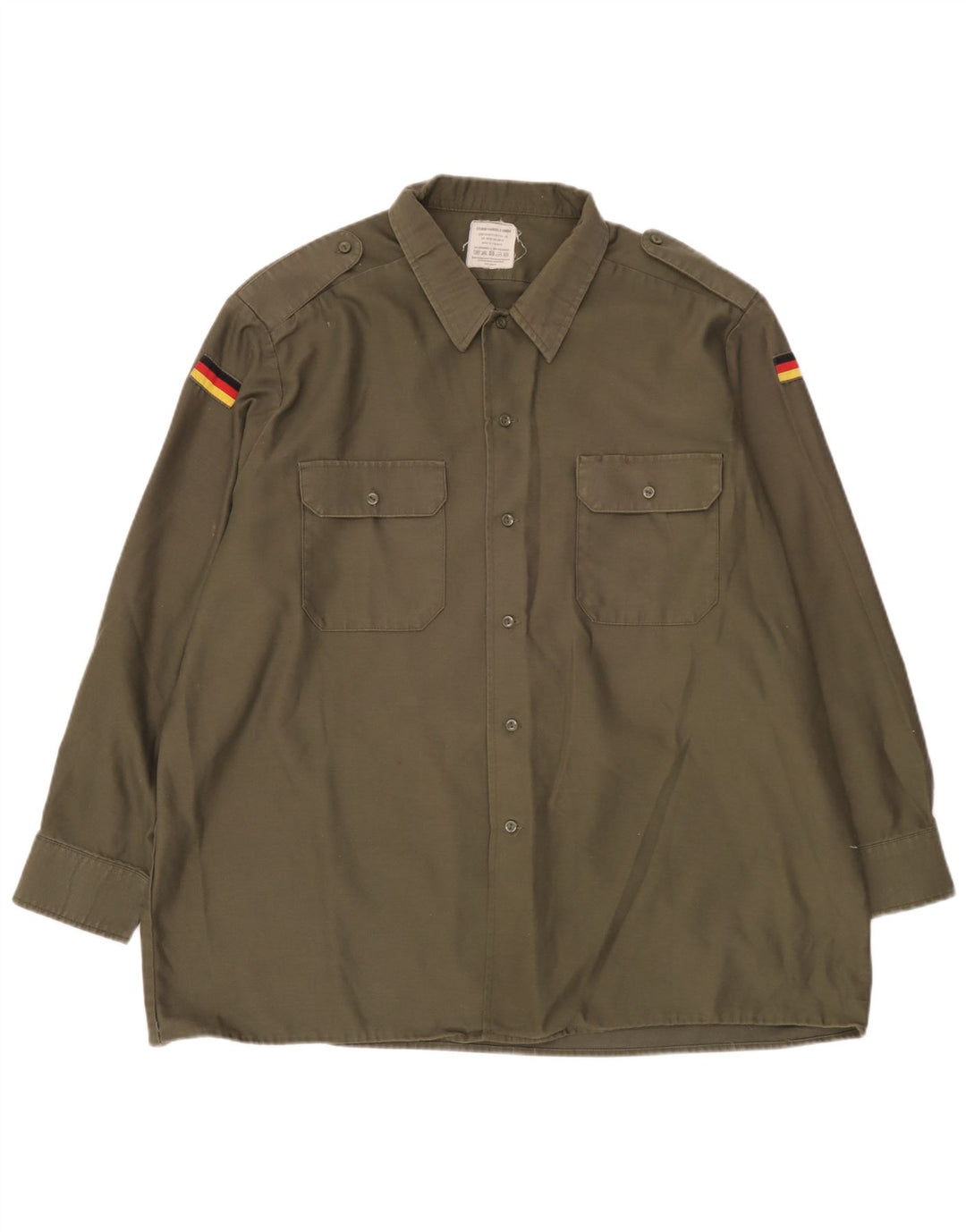 Camicia militare vintage da uomo 2XL in cotone kaki