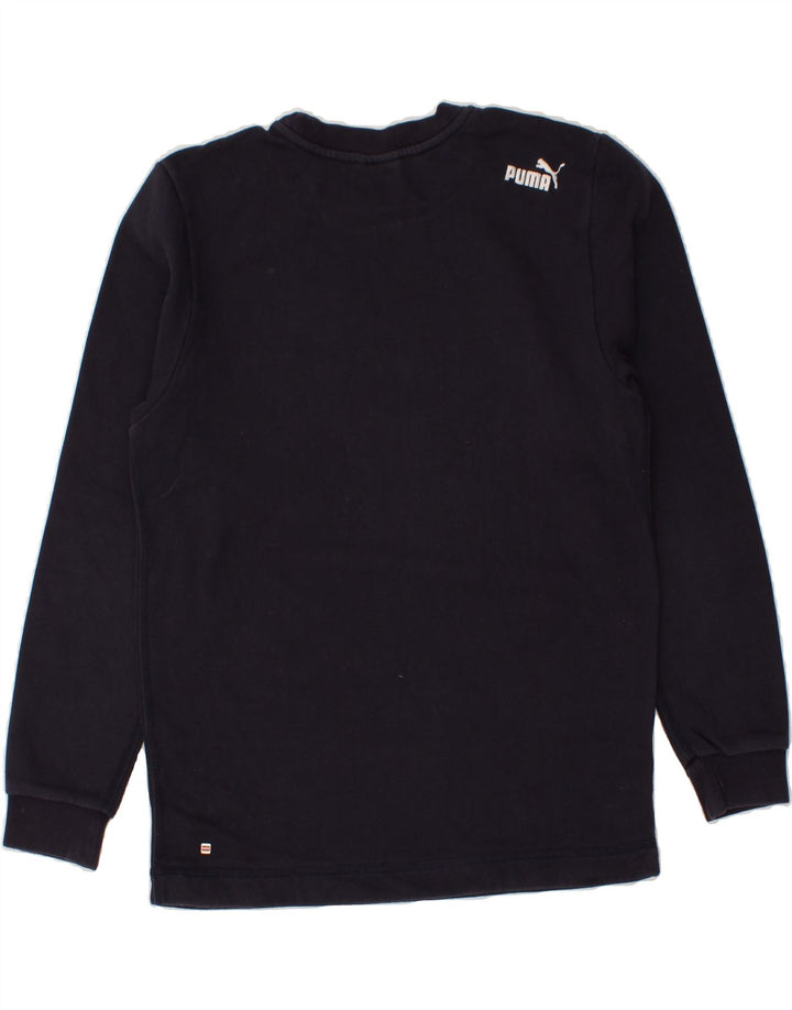 PUMA Boys Graphic Top Long Sleeve 13-14 Years XL Navy Blue Vintage Puma and Second-Hand Puma from Messina Hembry 