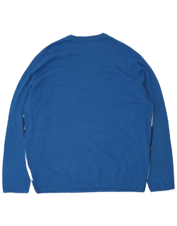 Maglione maglione girocollo con grafica da uomo Marks & Spencer 2XL blu a blocchi di colore