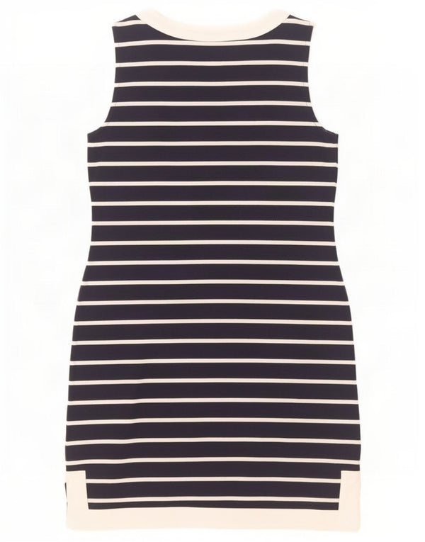 Abito t-shirt senza maniche da donna Nautica UK 6 XS cotone a righe blu navy