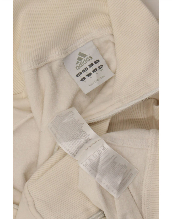 Giacca da ginnastica corta da donna ADIDAS UK 10 piccola in cotone bianco