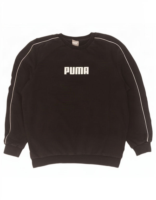 Felpa grafica da uomo Puma Maglione grande in cotone nero