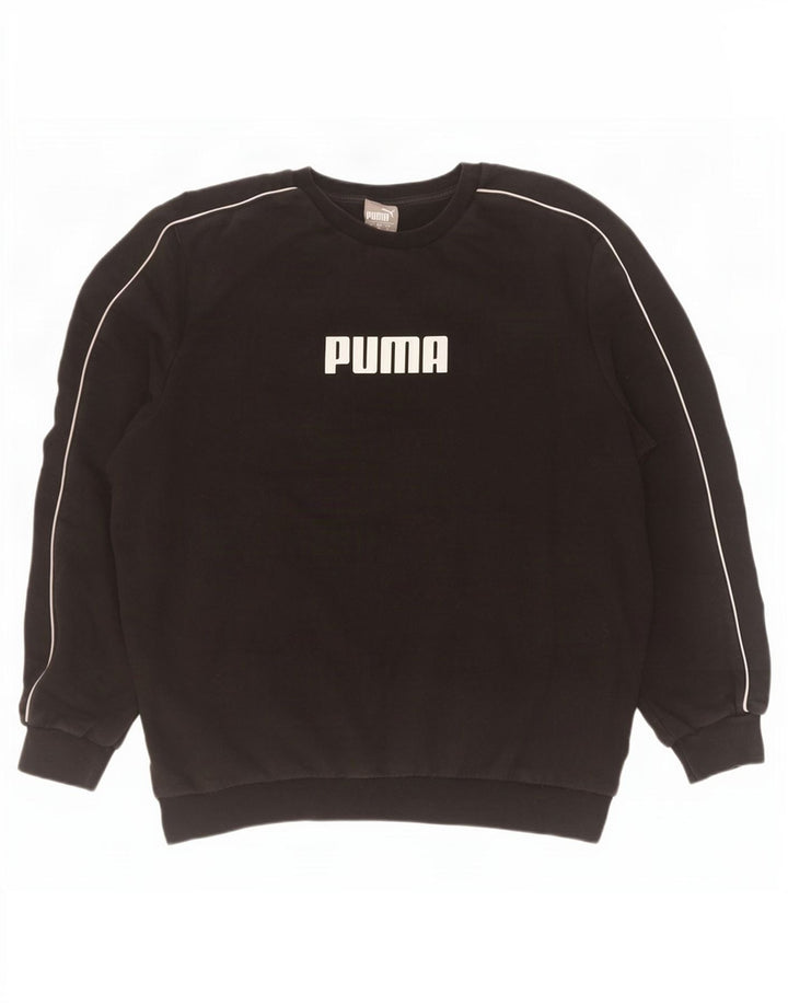 Felpa grafica da uomo Puma Maglione grande in cotone nero