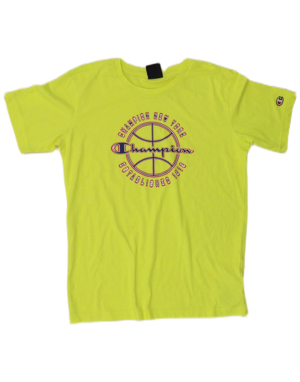 T-shirt grafica Champion da bambino 13-14 anni XL in cotone verde