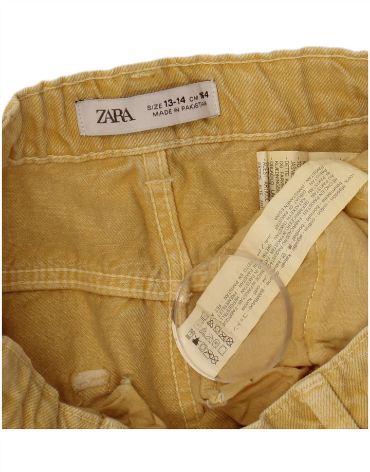 Gonna Jeans Bambina ZARA 13-14 Anni W26 Cotone Giallo