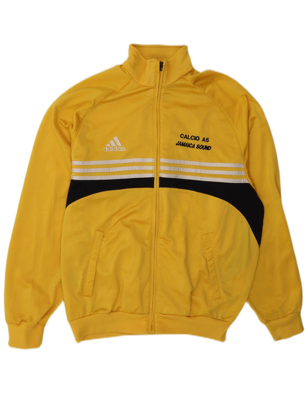 Adidas Giacca da tuta grafica da uomo UK 44/46 Large Giallo Colourblock