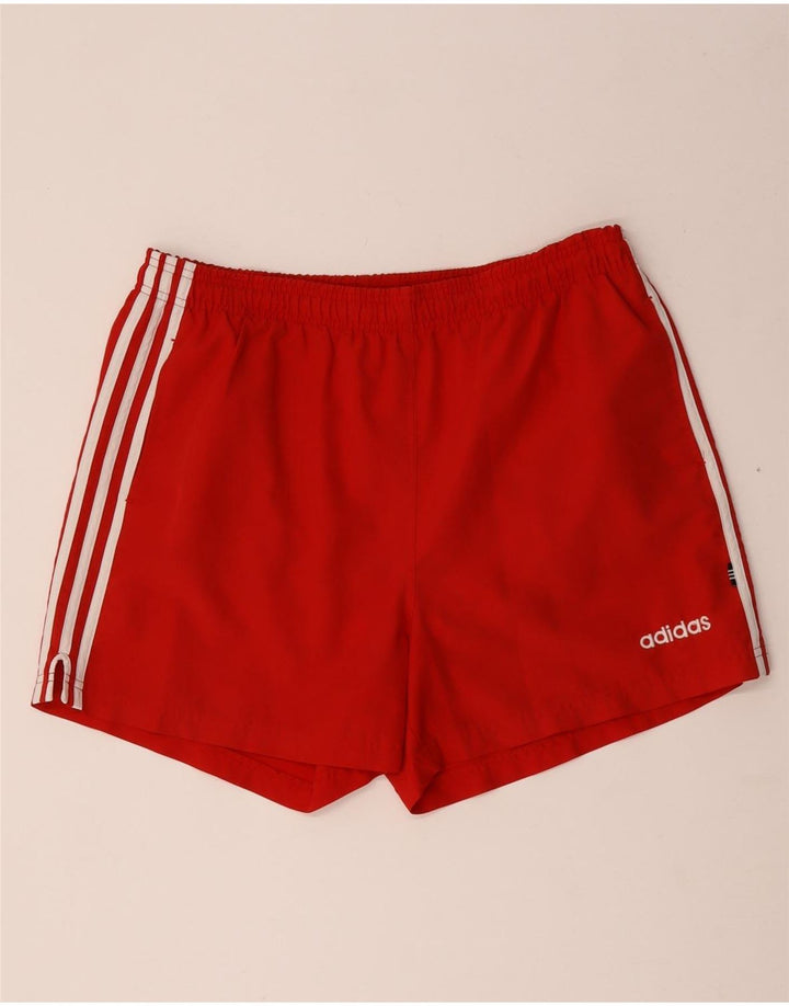 Pantaloncini sportivi da uomo Adidas in poliestere a righe rosse medie