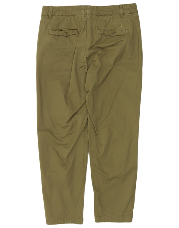 Pantaloni chino affusolati da donna Fat Face UK 10 piccoli W30 L25 cotone verde