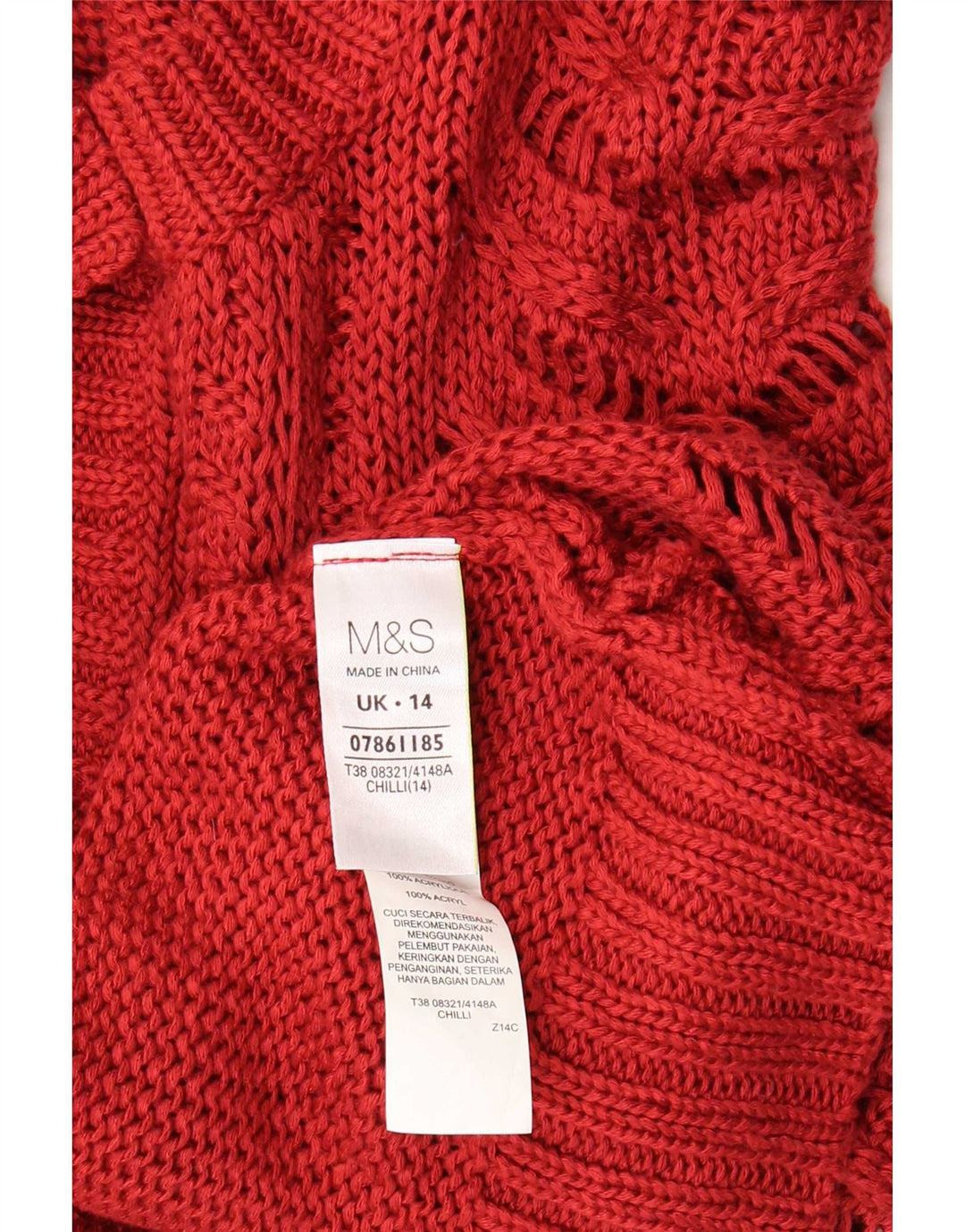 Maglione cardigan a maniche corte da donna Marks & Spencer UK 14 grande rosso